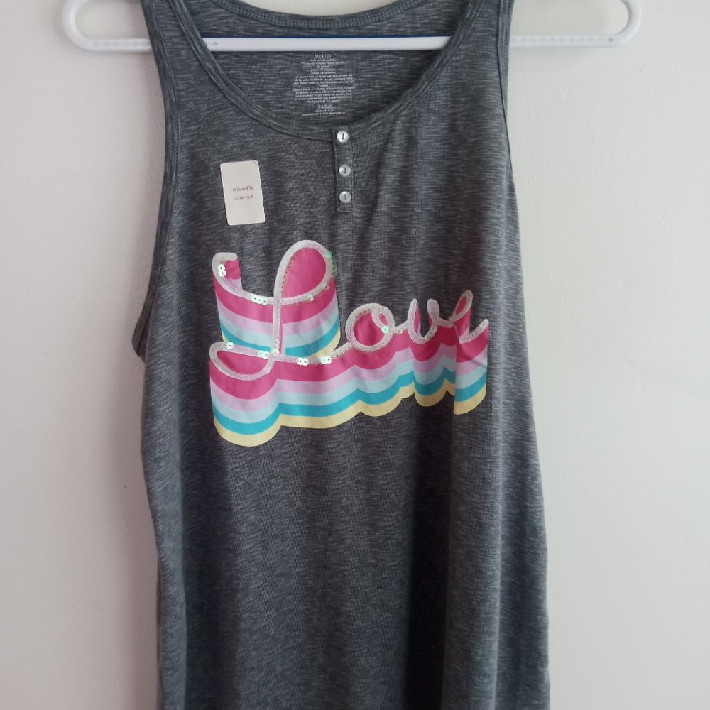 Secret Treasures Woman's Med Love Print Tank Top